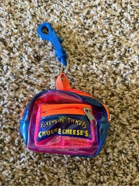 Chuck E  Cheese mini backpack key chain